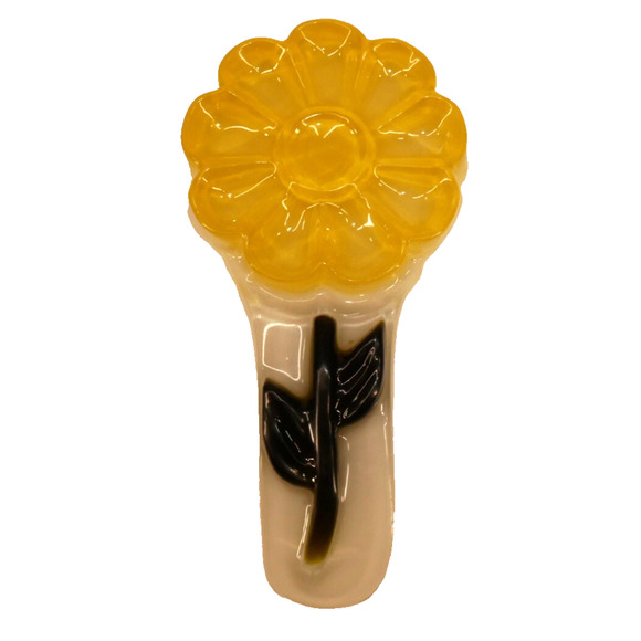 VTG Collectible Retro MCM Flower Resin Spoon Rest - Picture 1 of 6